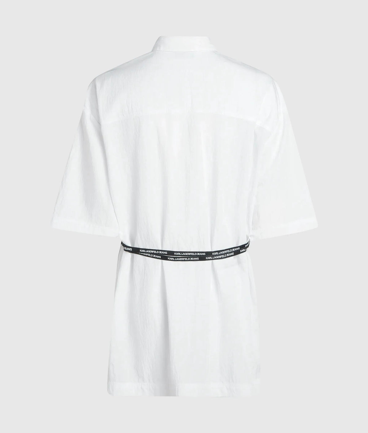 Short-sleeved tie waist shirt