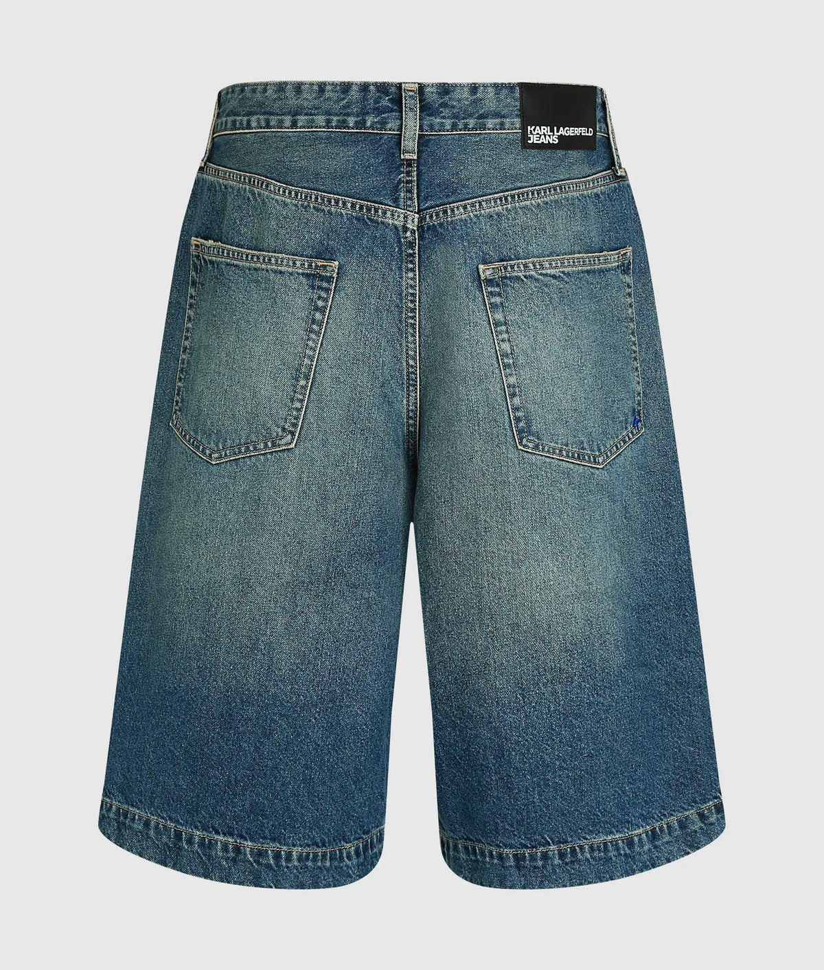 Baggy washed denim shorts