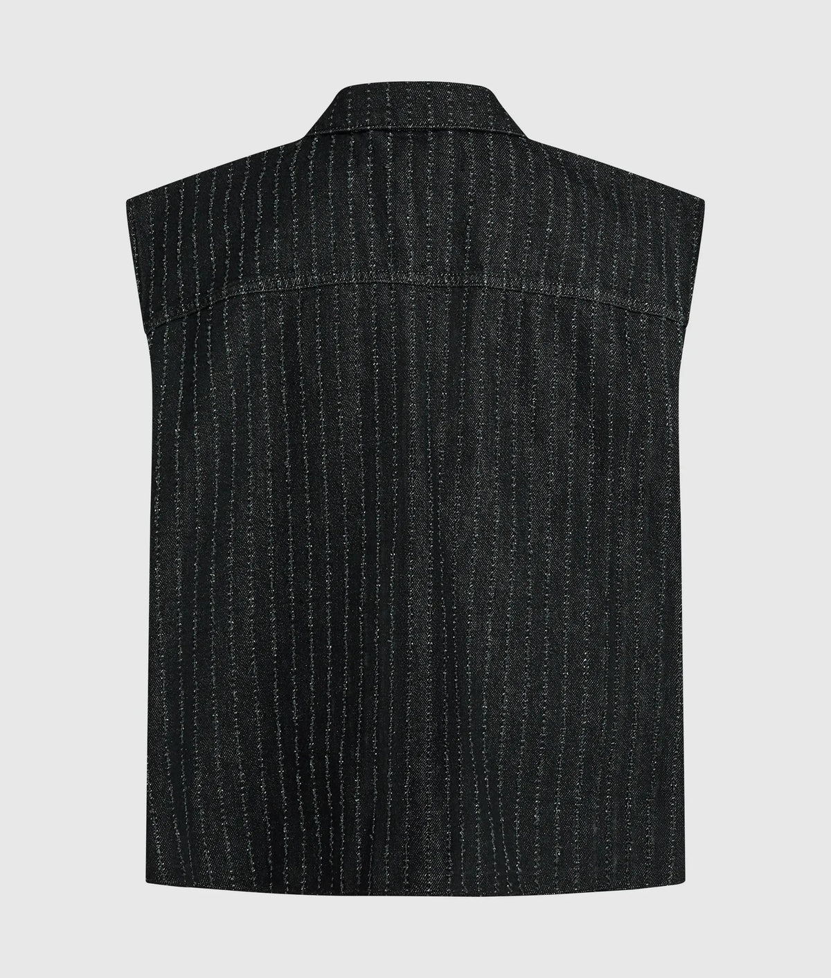 Pinstripe denim vest