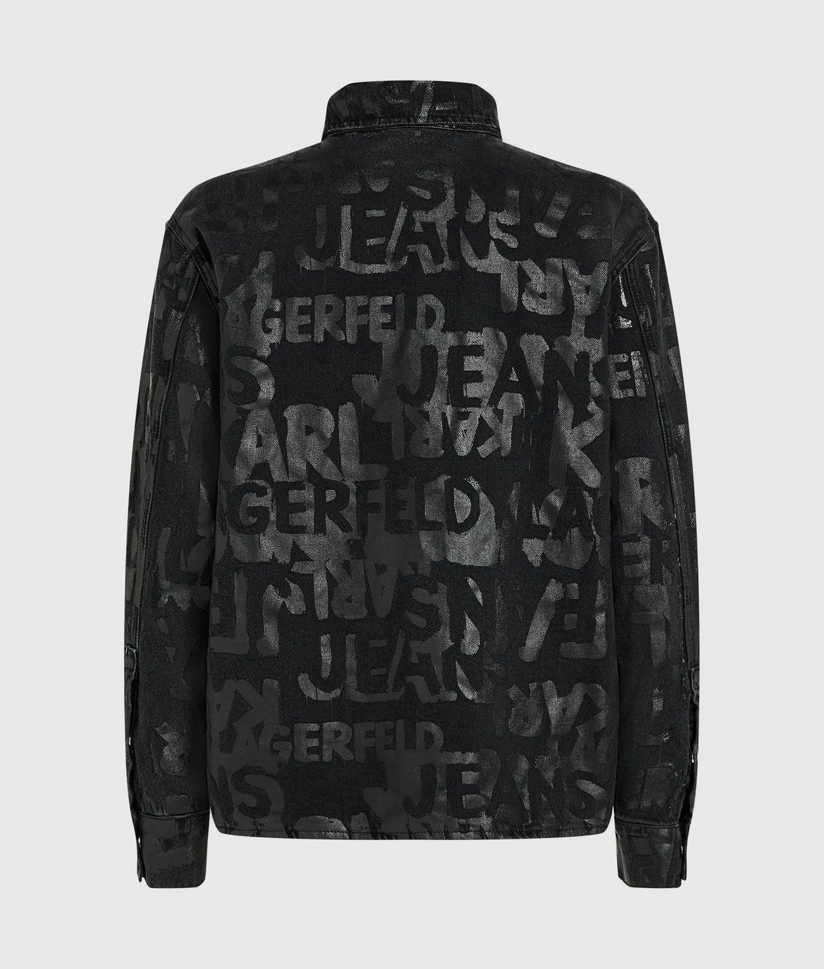 All-over logo denim overshirt
