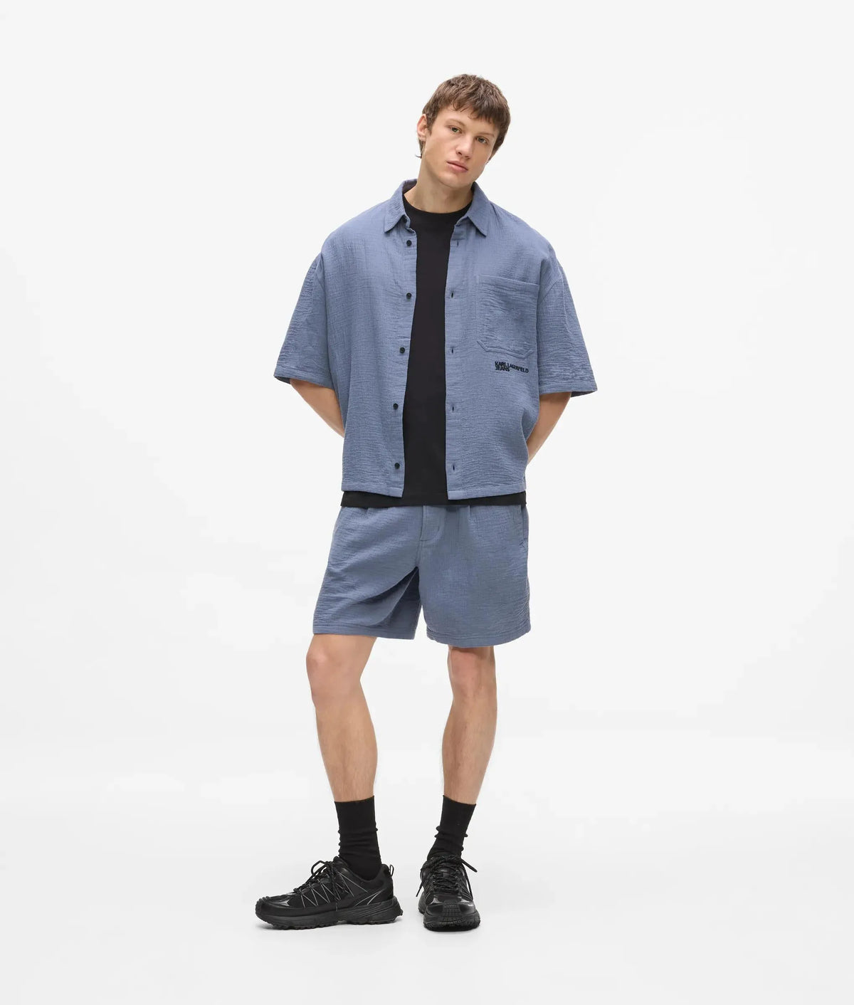 Crinkled cotton shirt