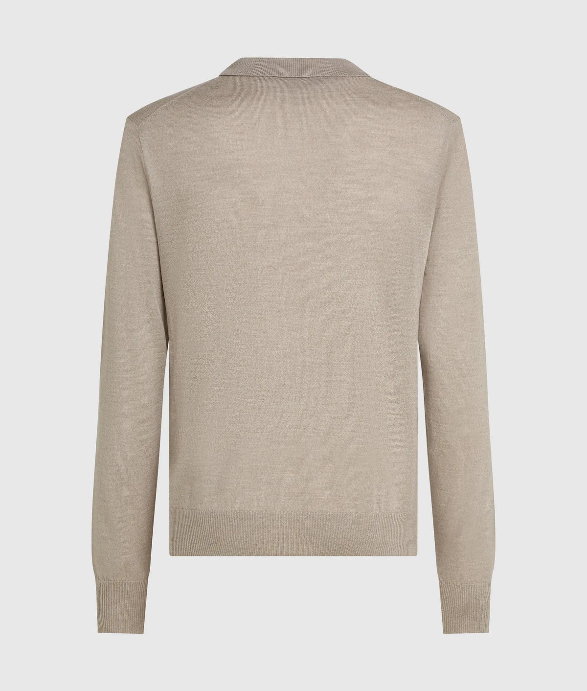 Merino wool long-sleeved polo shirt