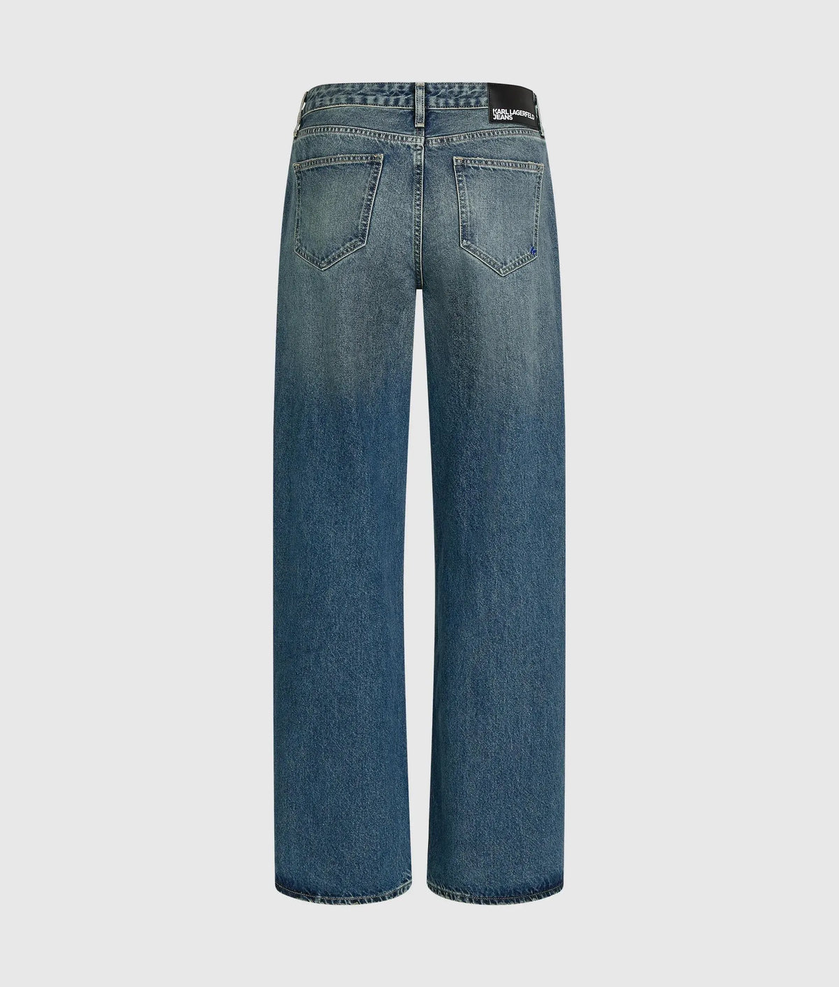 Distressed mid-rise relaxed jeans