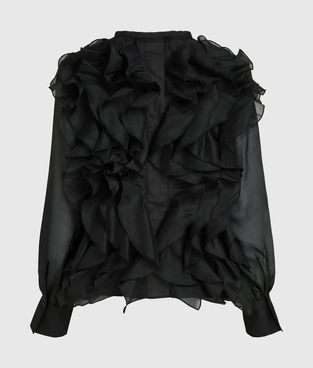 Organza ruffle blouse