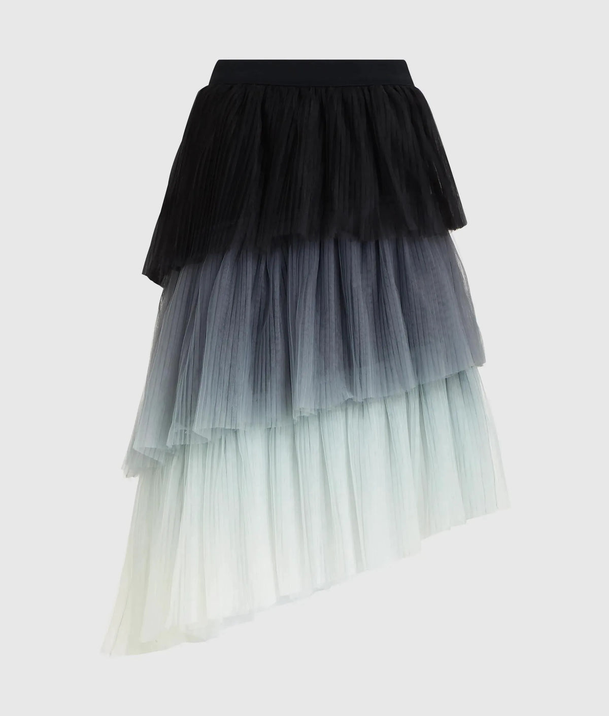 Asymmetric ombré tulle skirt