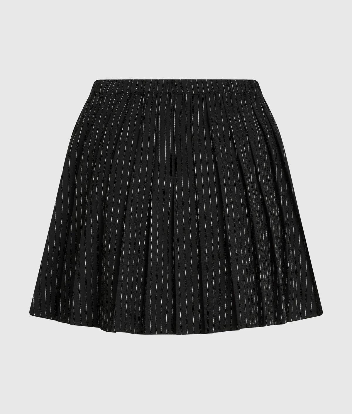 Pinstripe pleated mini skirt