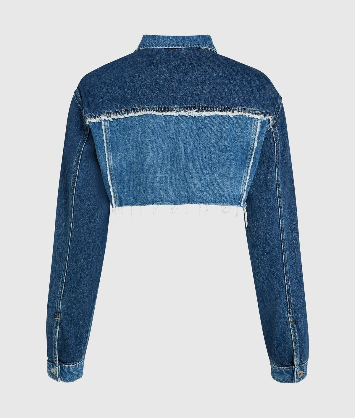 Blocked denim micro jacket
