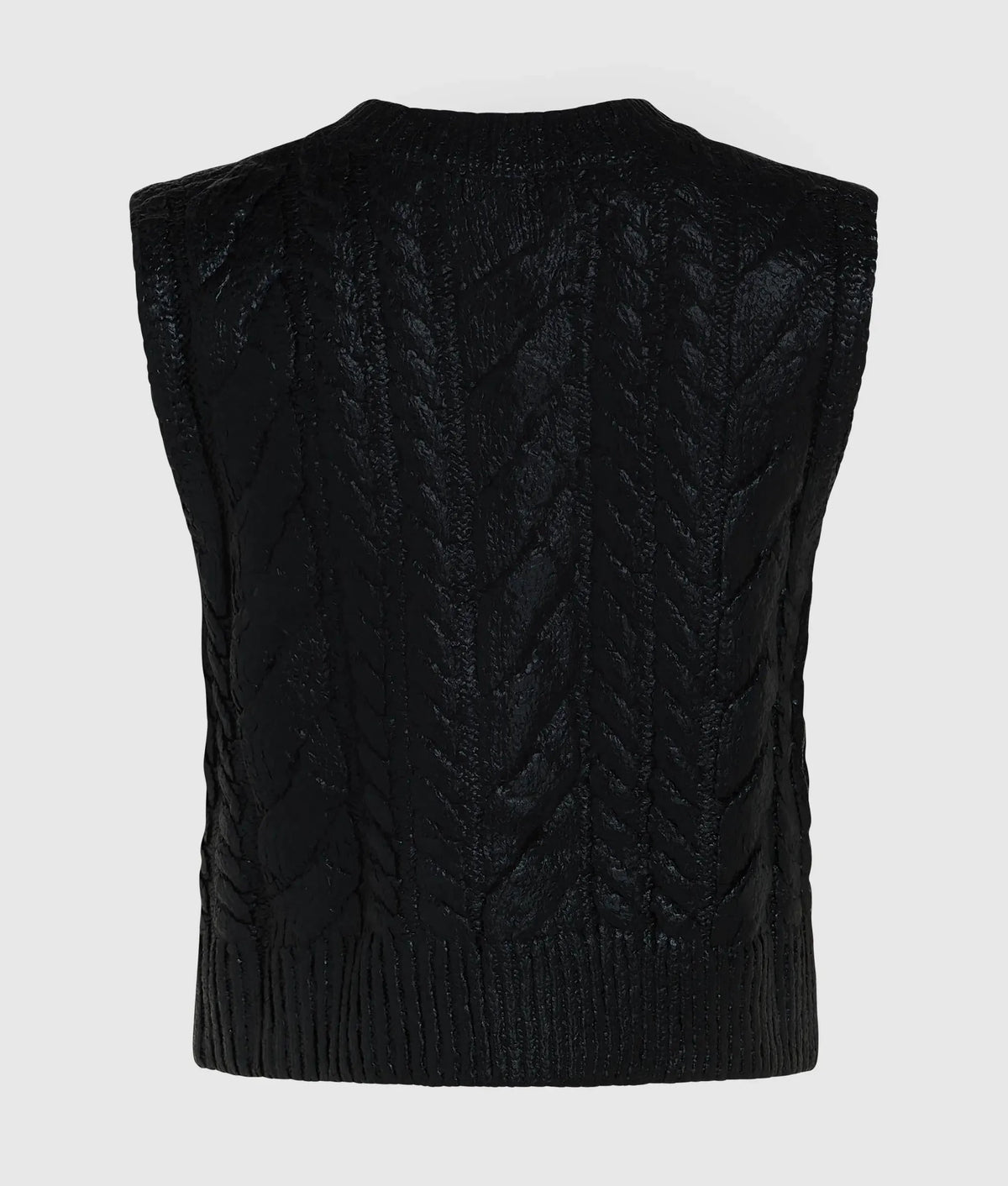 Cropped cable knit vest