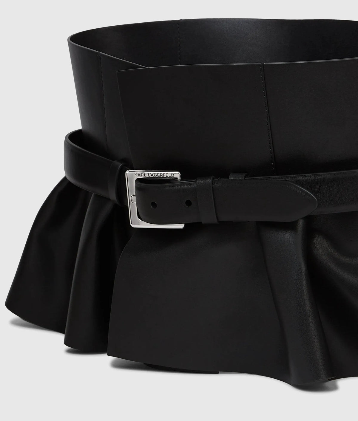 Leather corset peplum belt