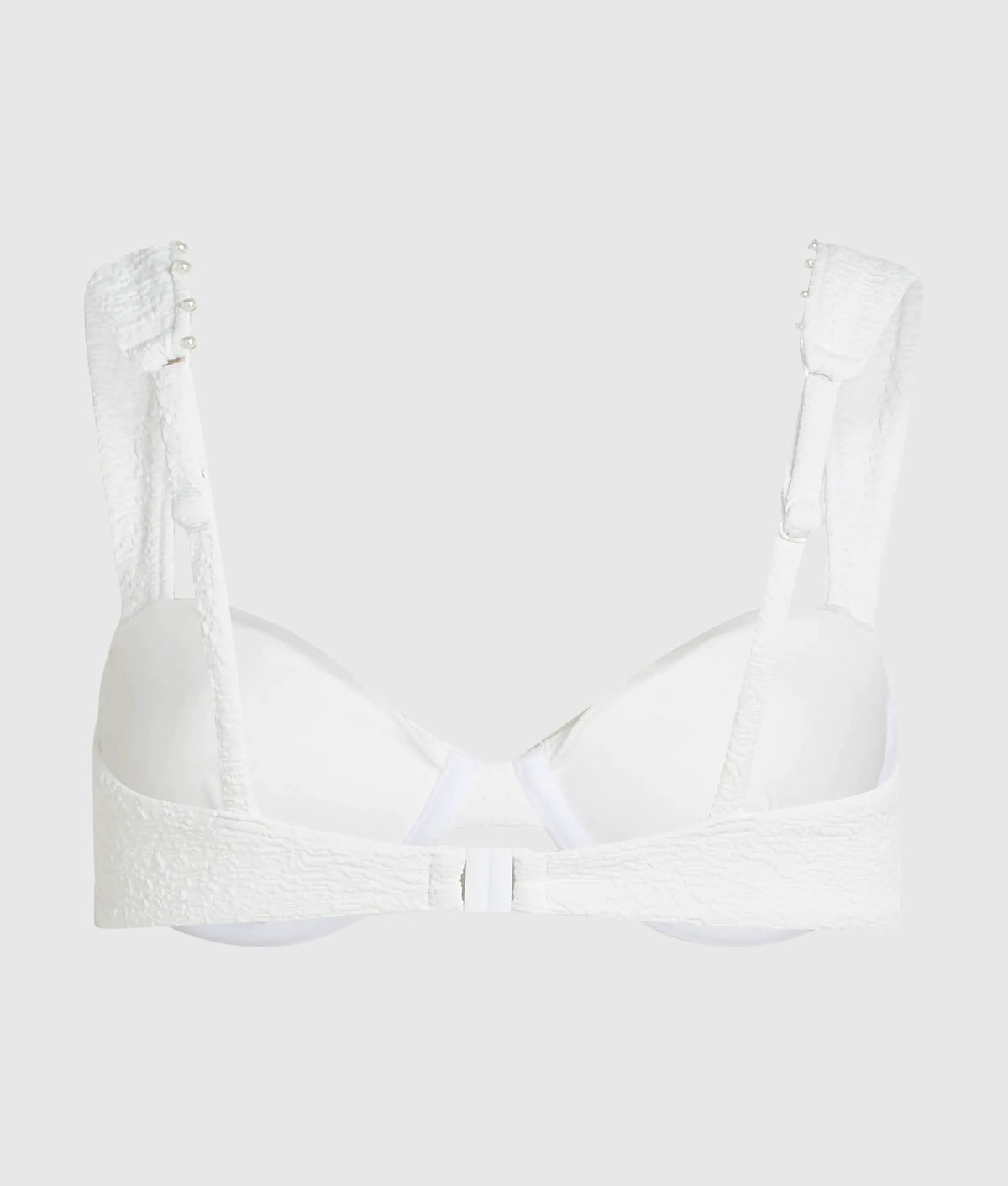 Textured faux-pearl wired bikini top