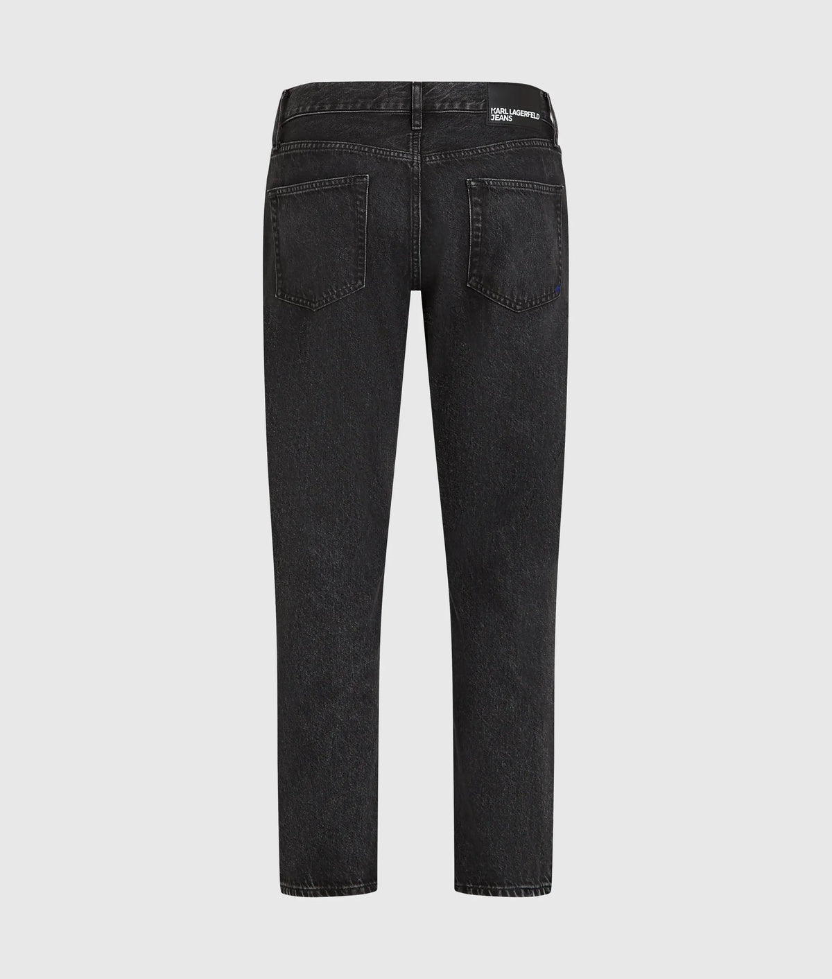 Washed black tapered jeans