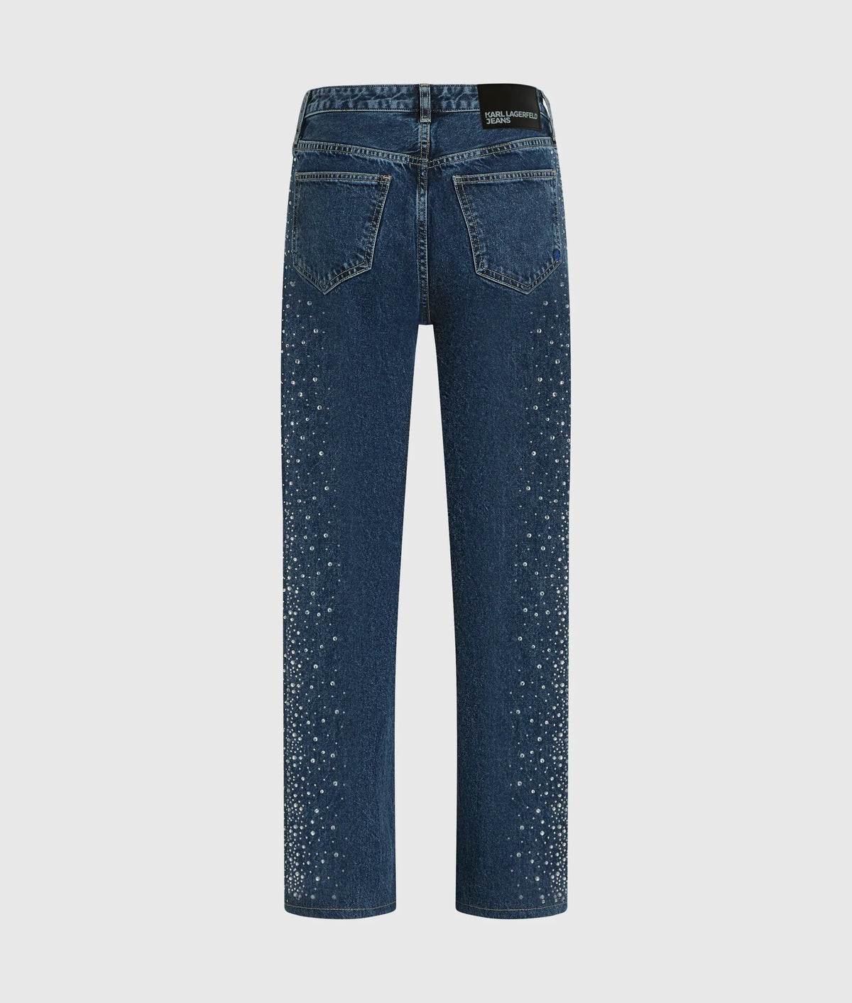 Rhinestone high-rise straight jeans