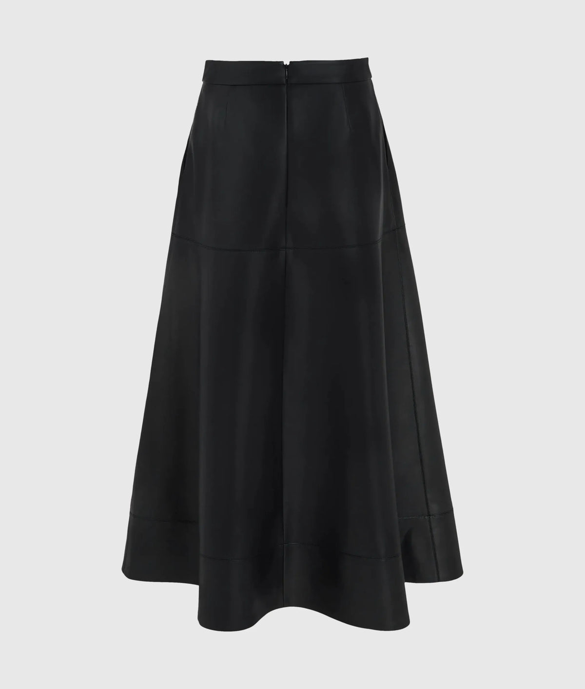 Faux-leather midi skirt