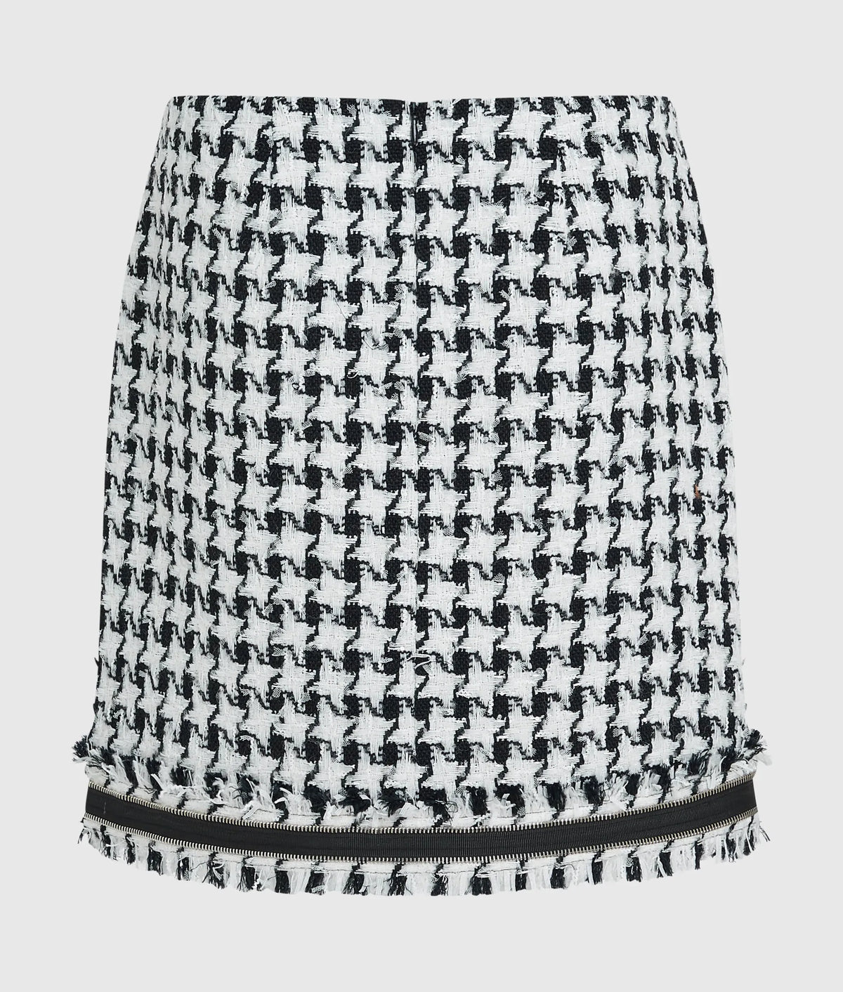 Houndstooth bouclé mini skirt