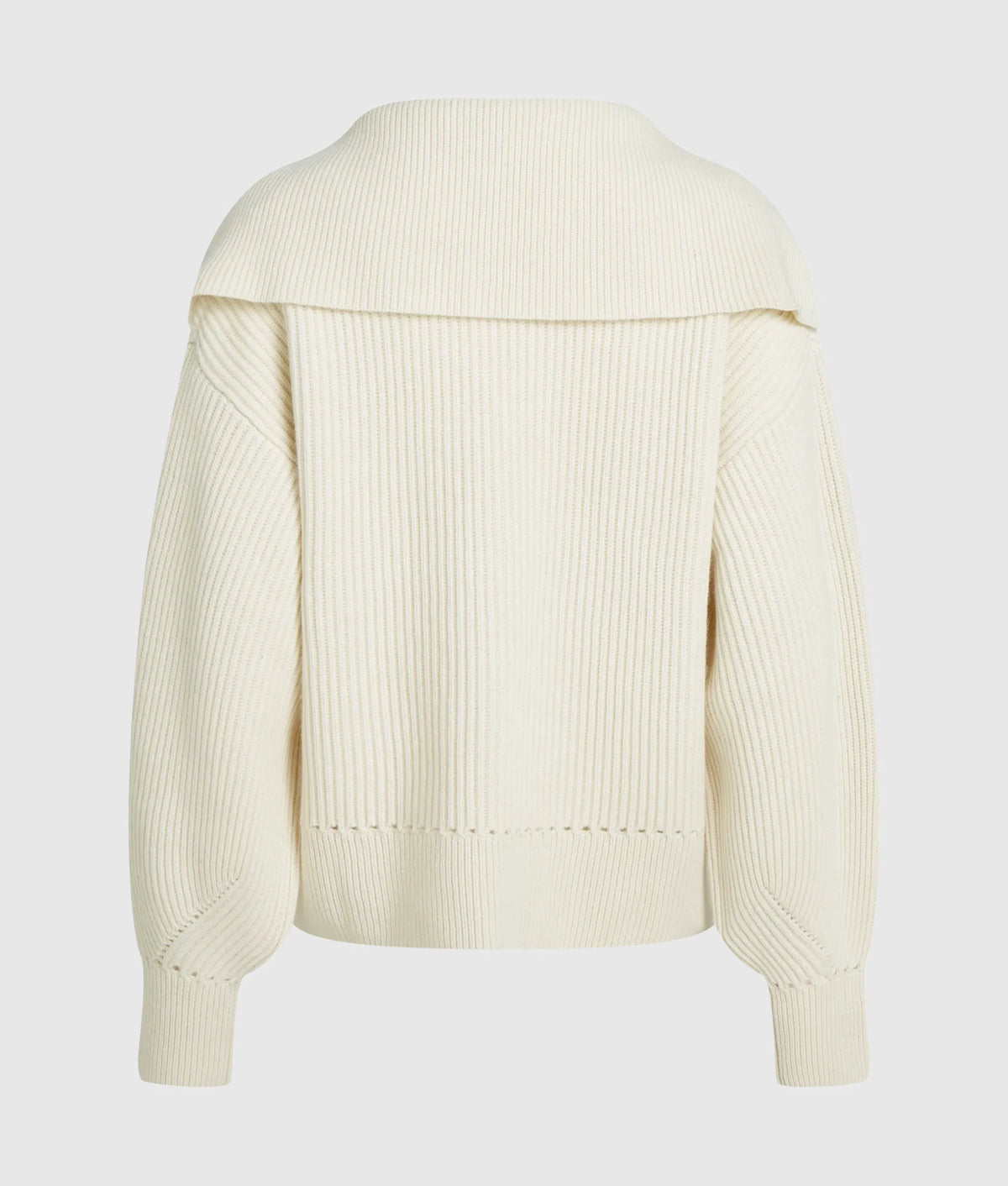 Wide collar V-neck sweater