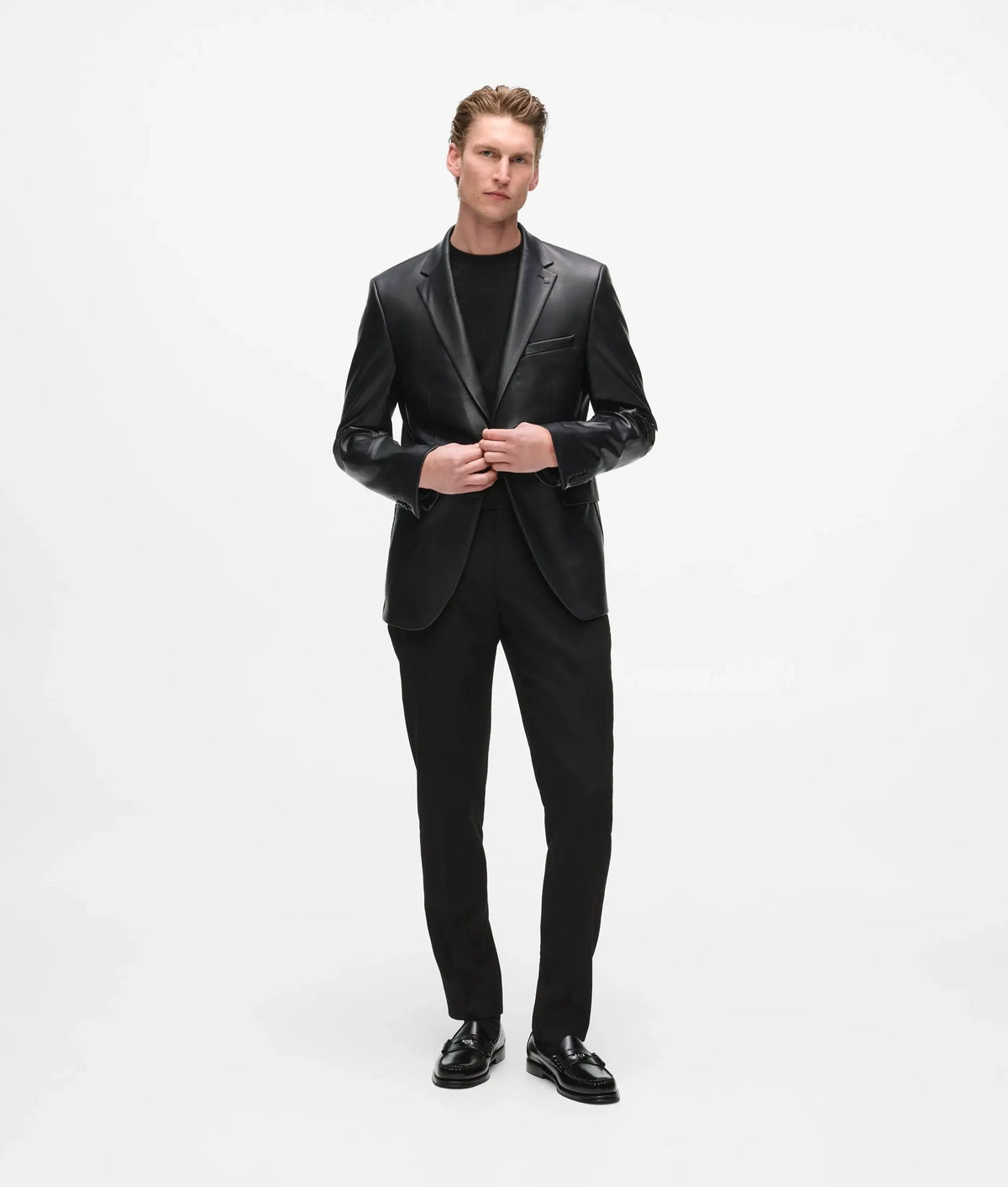 Slim-fit faux-leather jacket