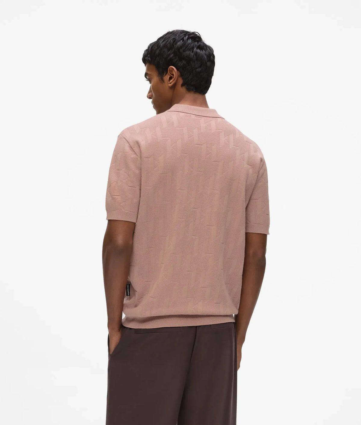 Monogram zip-up polo shirt