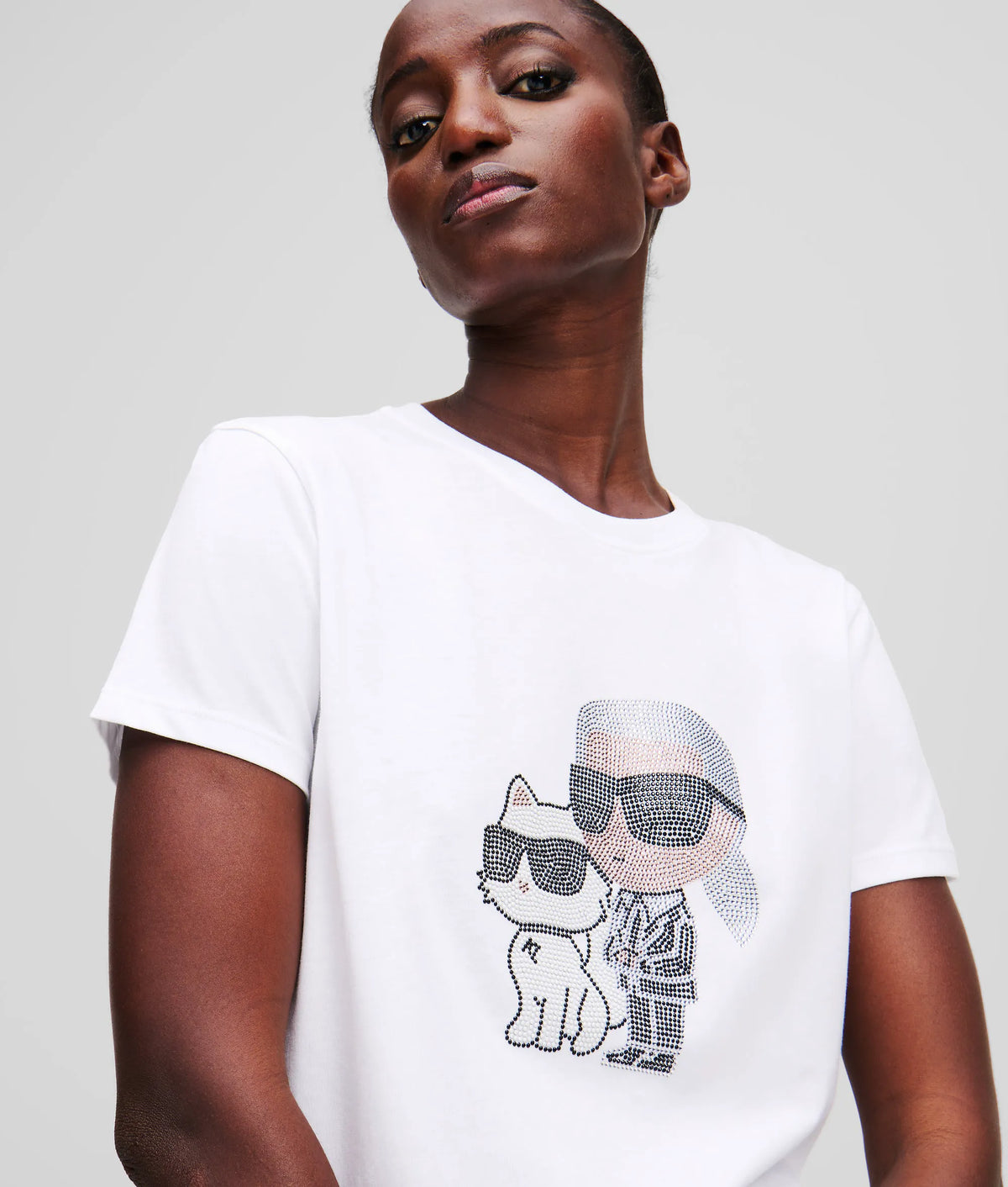 Ikon Karl & Choupette rhinestone T-shirt