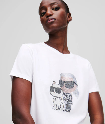 Ikon Karl & Choupette rhinestone T-shirt
