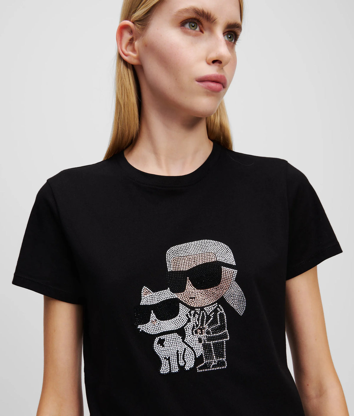 Ikon Karl & Choupette rhinestone T-shirt
