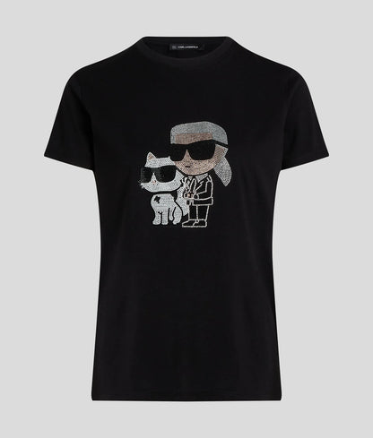 Ikon Karl & Choupette rhinestone T-shirt