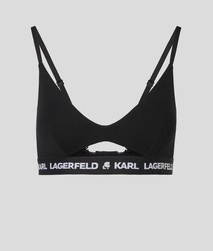 Logo peephole bra