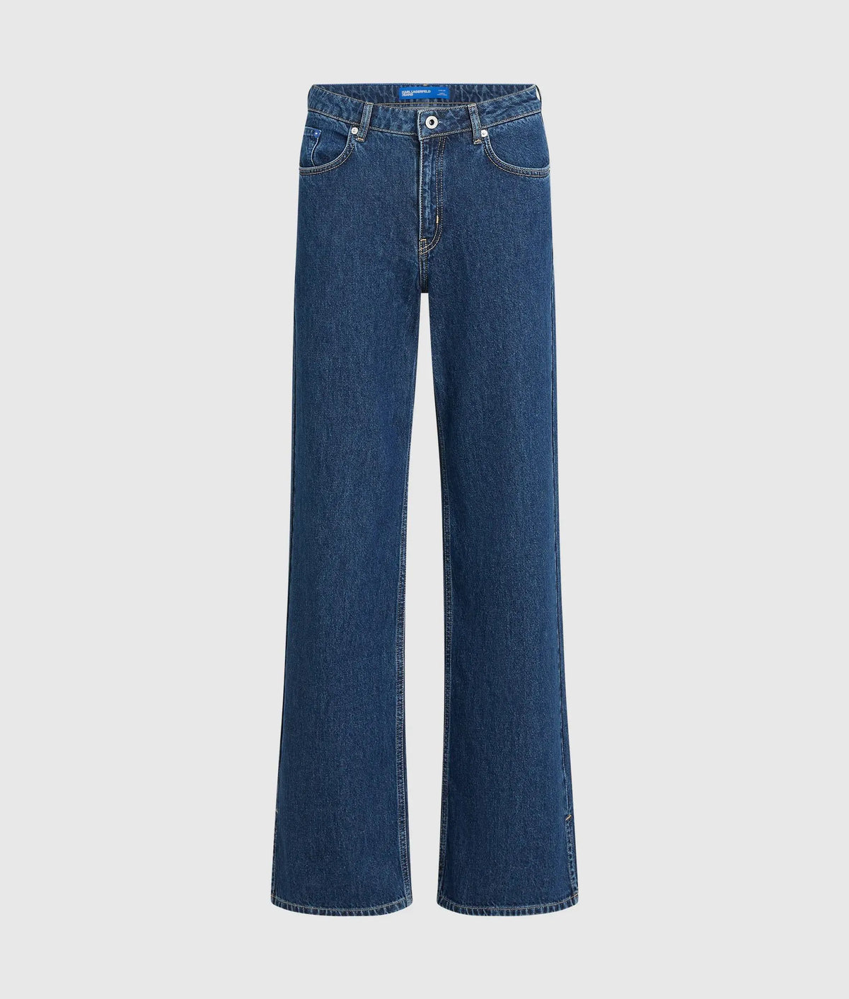 Split-hem mid-rise relaxed jeans