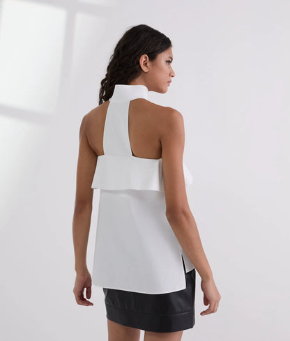 Strapless poplin shirt