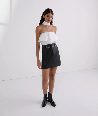 Strapless poplin shirt