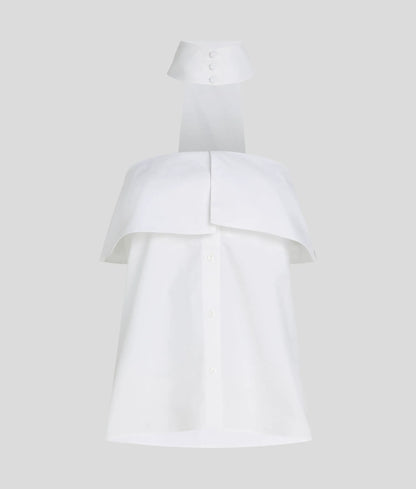 Strapless poplin shirt