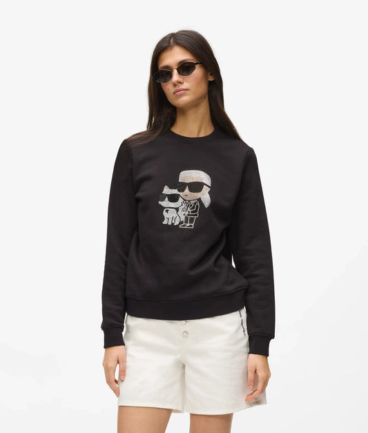 Ikon rhinestone Karl & Choupette sweatshirt