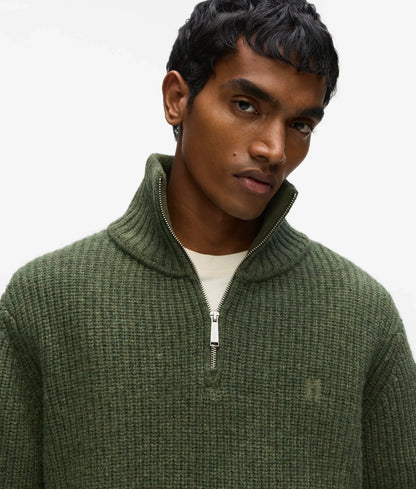 Half-zip turtleneck sweater