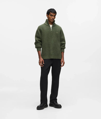Half-zip turtleneck sweater