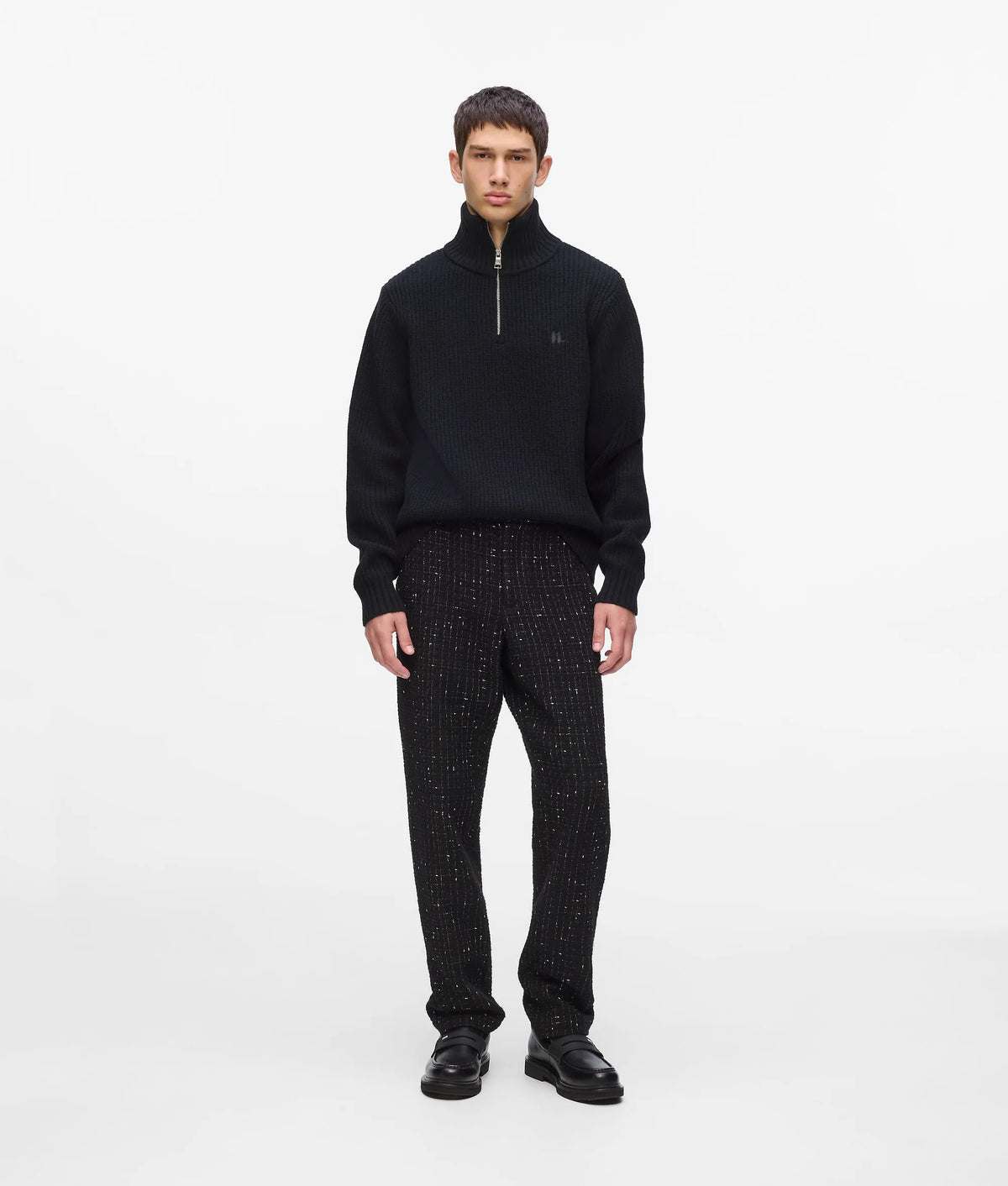Half-zip turtleneck sweater