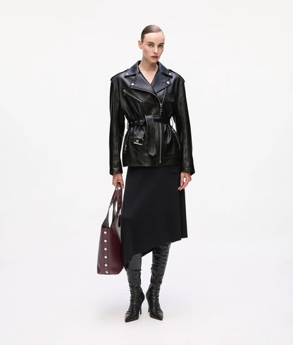 Oversized leather jacket