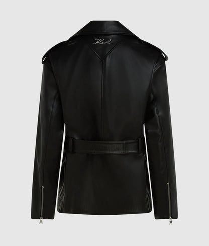Oversized leather jacket