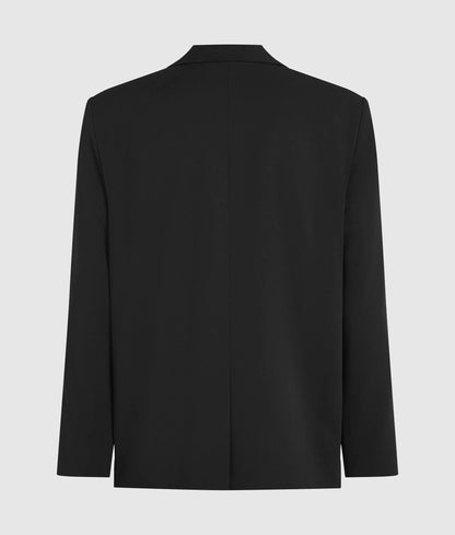 Denim panel blazer