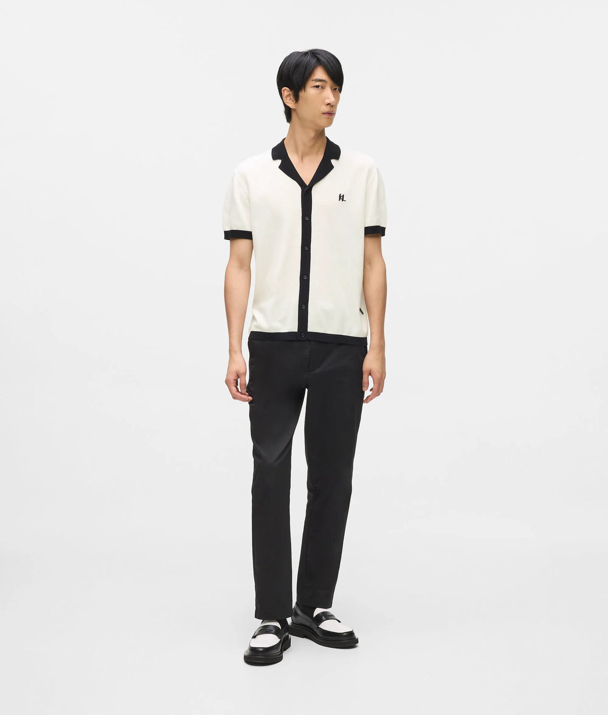 Monogram knitted polo shirt
