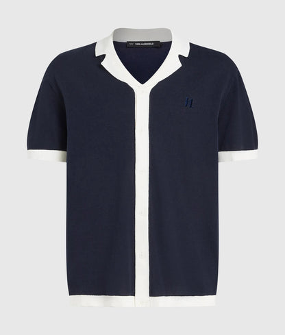 Monogram knitted polo shirt