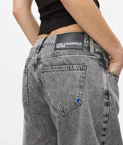 Mid-rise barrel-leg jeans