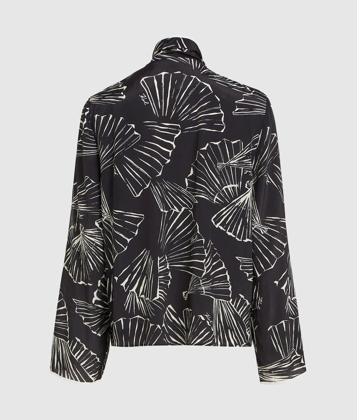 Fan print scarf top