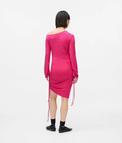 Off-shoulder drawstring dress