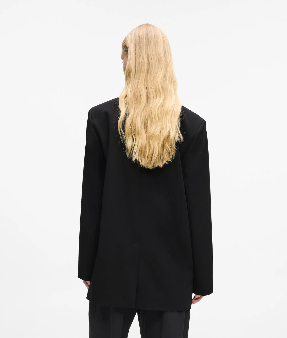 Denim panel blazer