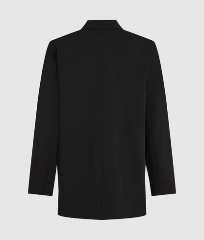 Denim panel blazer