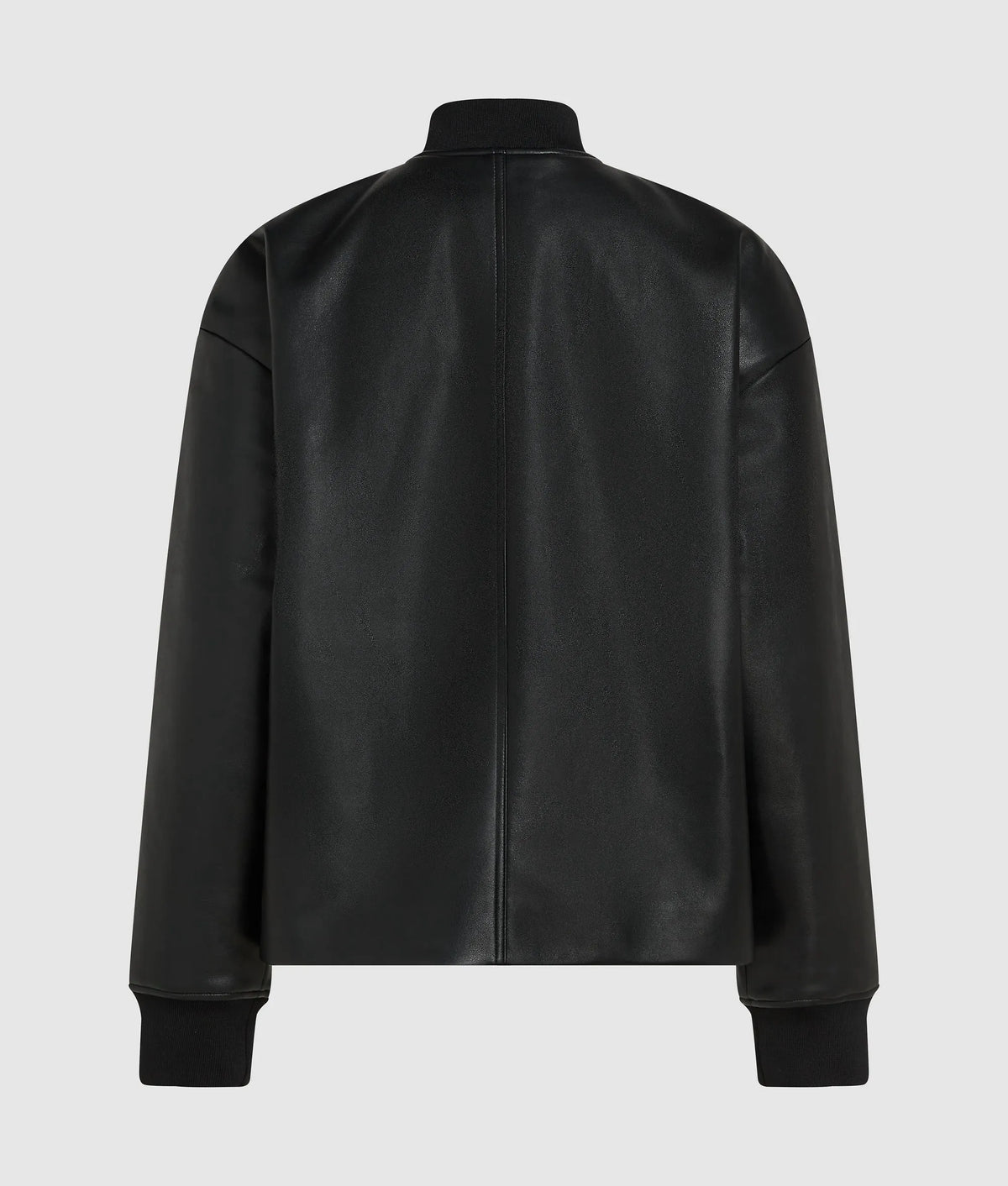 Faux leather bomber jacket