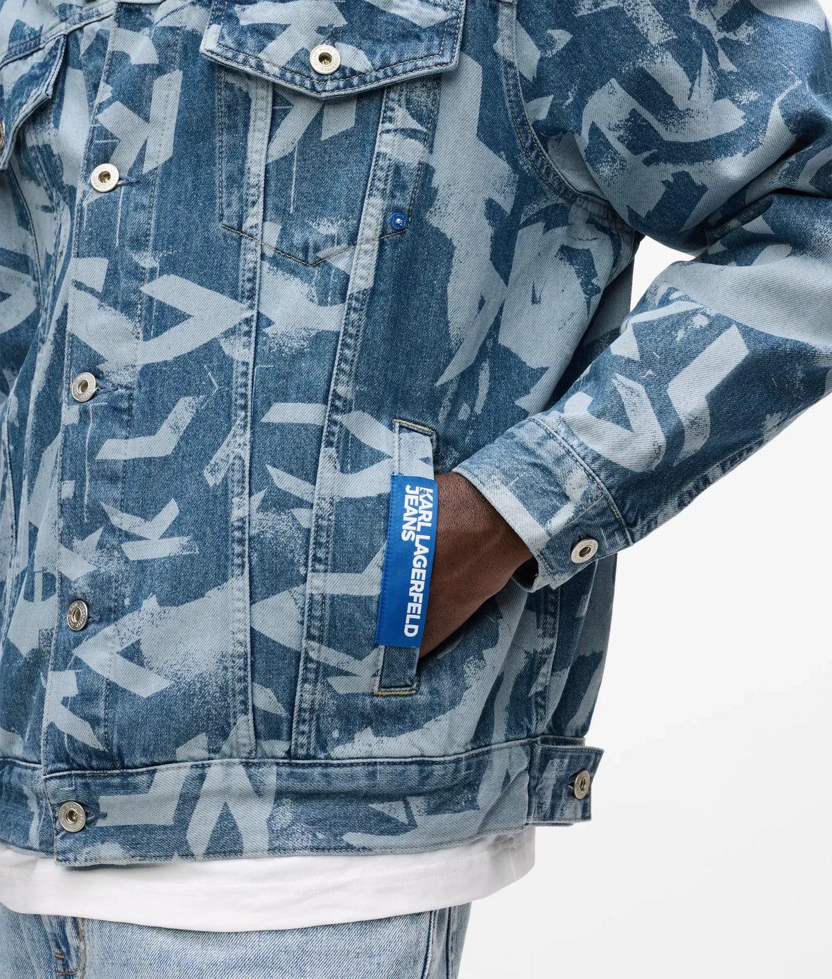 Relaxed monogram denim jacket