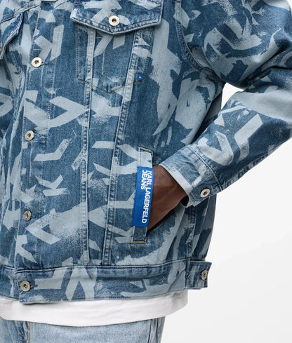 Relaxed monogram denim jacket