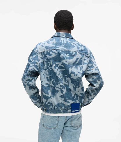 Relaxed monogram denim jacket