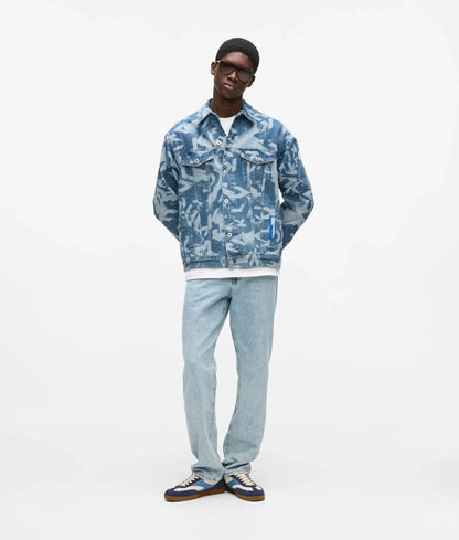 Relaxed monogram denim jacket