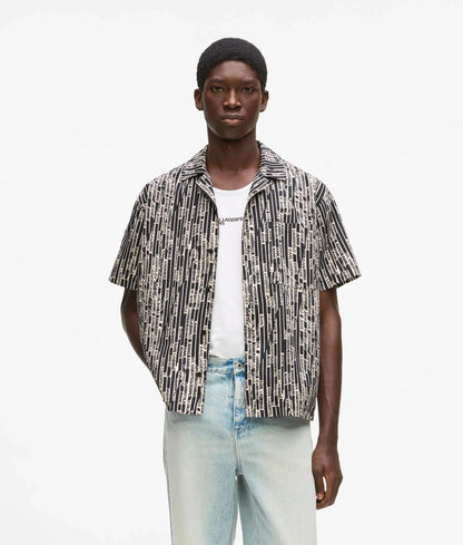 Short-sleeved logo print shirt